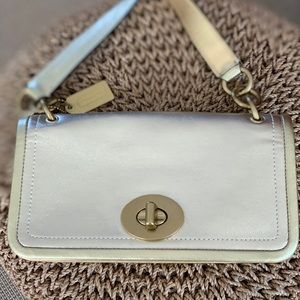 Coach...Gold Leather Clutch/Evening Bag ❤️